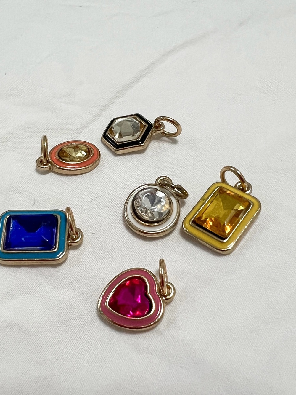 Gold-Tone Multi Color Gemstone Charm Pendant - Women Jewelry